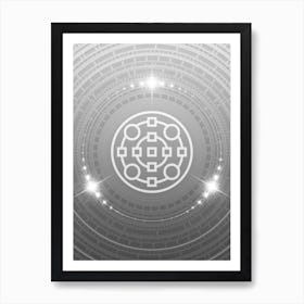 Geometric Glyph in White and Silver with Sparkle Array n.0055 Art Print