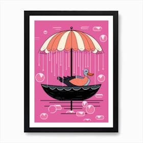 Duck In The Rain 1 Art Print