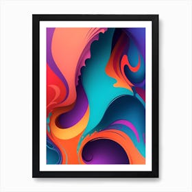 Abstract Colorful Waves Vertical Composition 23 Art Print