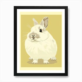 Rabbit On A Yellow Background Poster