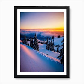 El Colorado, Chile Sunrise Skiing Poster Art Print
