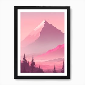 Misty Mountains Vertical Background In Pink Tone 83 Art Print