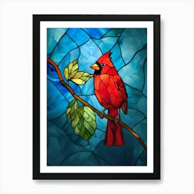 Cardinal Stained Glass 2 Art Print