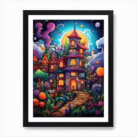 Psychedelic House Art Print