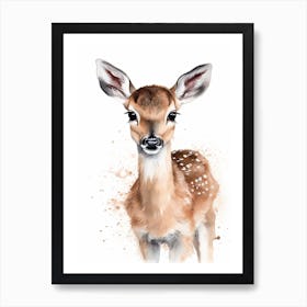 Baby Deer Watercolour Nursery 5 Art Print