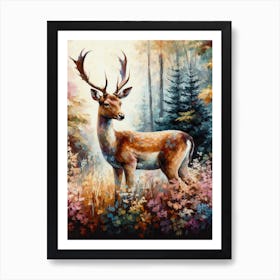 Deer In The Forest 5 Art Print