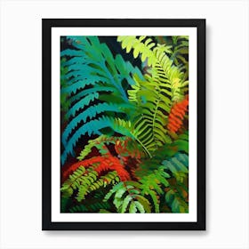 Japanese Painted Fern 1  Cézanne Style Art Print