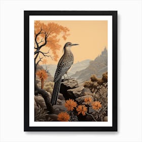 Dark And Moody Botanical Roadrunner 3 Art Print