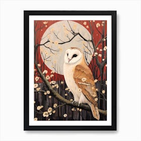 Bird Illustration Barn Owl 3 Art Print