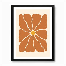 Abstract Flower 01 - Burnt Orange Art Print