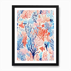 Great Barrier Reef In Australia, Inspired Travel Pattern 3 Art Print