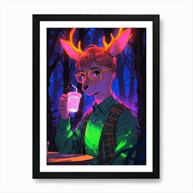 Deer In The Forest 1 Art Print