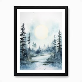 Watercolour Of Sipoonkorpi National Park   Finland 1 Art Print