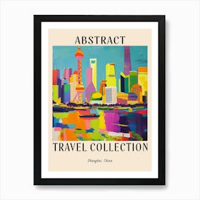 Abstract Travel Collection Poster Shanghai China 2 Art Print