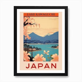 Lake Kawaguchi, Visit Japan Vintage Travel Art 1 Poster Art Print