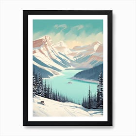 Lake Louise Ski Resort   Alberta, Canada, Ski Resort Illustration 1 Simple Style Art Print