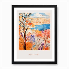 Marseille France 2 Orange Drawing Poster Art Print