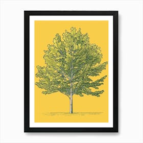 Maple Tree Minimalistic Drawing 4 Art Print
