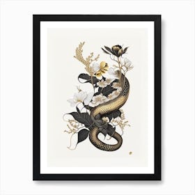 Trans Pecos Rat Snake Gold And Black Art Print