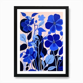 Blue Flower Illustration Morning Glory 3 Art Print