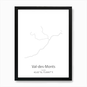 Val Des Monts,Canada Minimalist Map Art Print