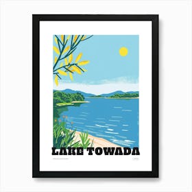 Lake Towada Japan 3 Colourful Travel Poster Art Print