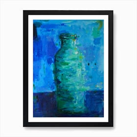 Green Glass Bottle Art Print