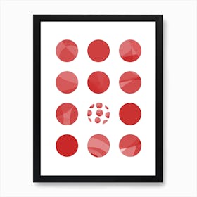 Red Dots Of Abstraction Art Print