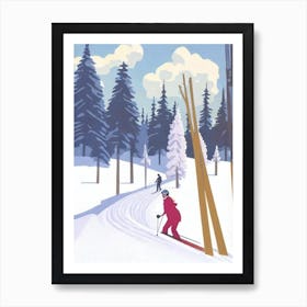 Les Arcs, France Glamour Ski Skiing Poster Art Print