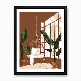 Hanging Chair In A Window Art Print