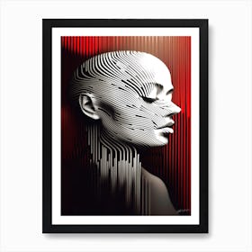 Linear Thoughts - Abstract Portrait Of A Woman Art Print