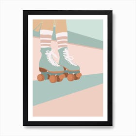 Retro Rollerskates Art Print