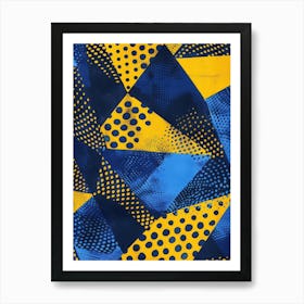 Blue And Yellow Polka Dots Art Print