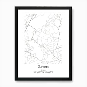 Gavere,Belgium Minimalist Map Art Print