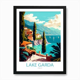 Lake Garda Italy Travel Print Lake Garda Wall Art Italy Travel Poster Lake Garda Home Decor Italy Illustration Gift For Italy Lovers1 2 Art Print