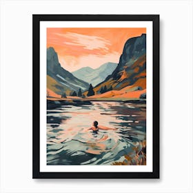 Wild Swimming At Buttermere Cumbria 2 Art Print