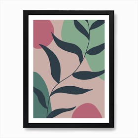 Abstract Minimalist Leaf Pattern Art Print