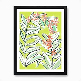 Flowers And Leaves Art Print