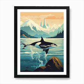 Icy Orca Whale In Ocean 2 Art Print