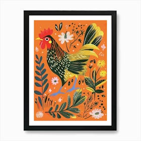 Spring Birds Rooster 3 Art Print