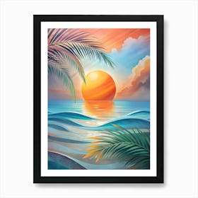 Sunset At The Beach 38 Art Print