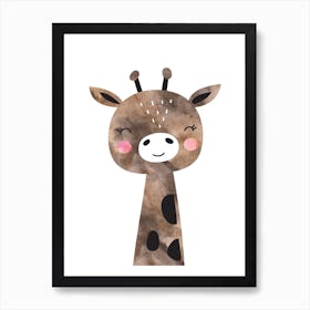 Brown Giraffe Art Print