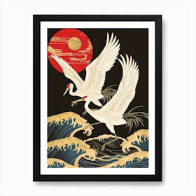 Cranes In Flight 10 Art Print