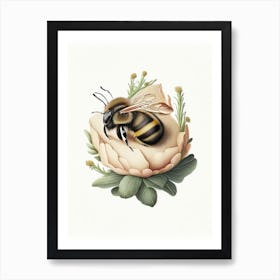 Hibernation Bee 3 Vintage Art Print