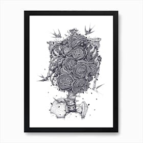 Ribs With Peonies Art Print