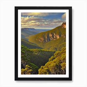 Blue Mountains National Park Australia Vintage Poster Art Print