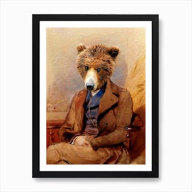 Sean The Wise Bear Pet Portraits Art Print