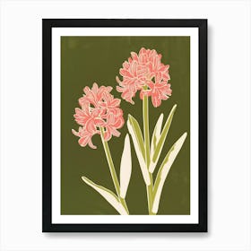 Pink & Green Hyacinth 1 Art Print