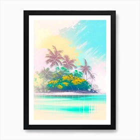 San Andres Island Colombia Watercolour Pastel Tropical Destination Art Print