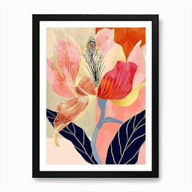 Colourful Flower Illustration Rose 4 Art Print